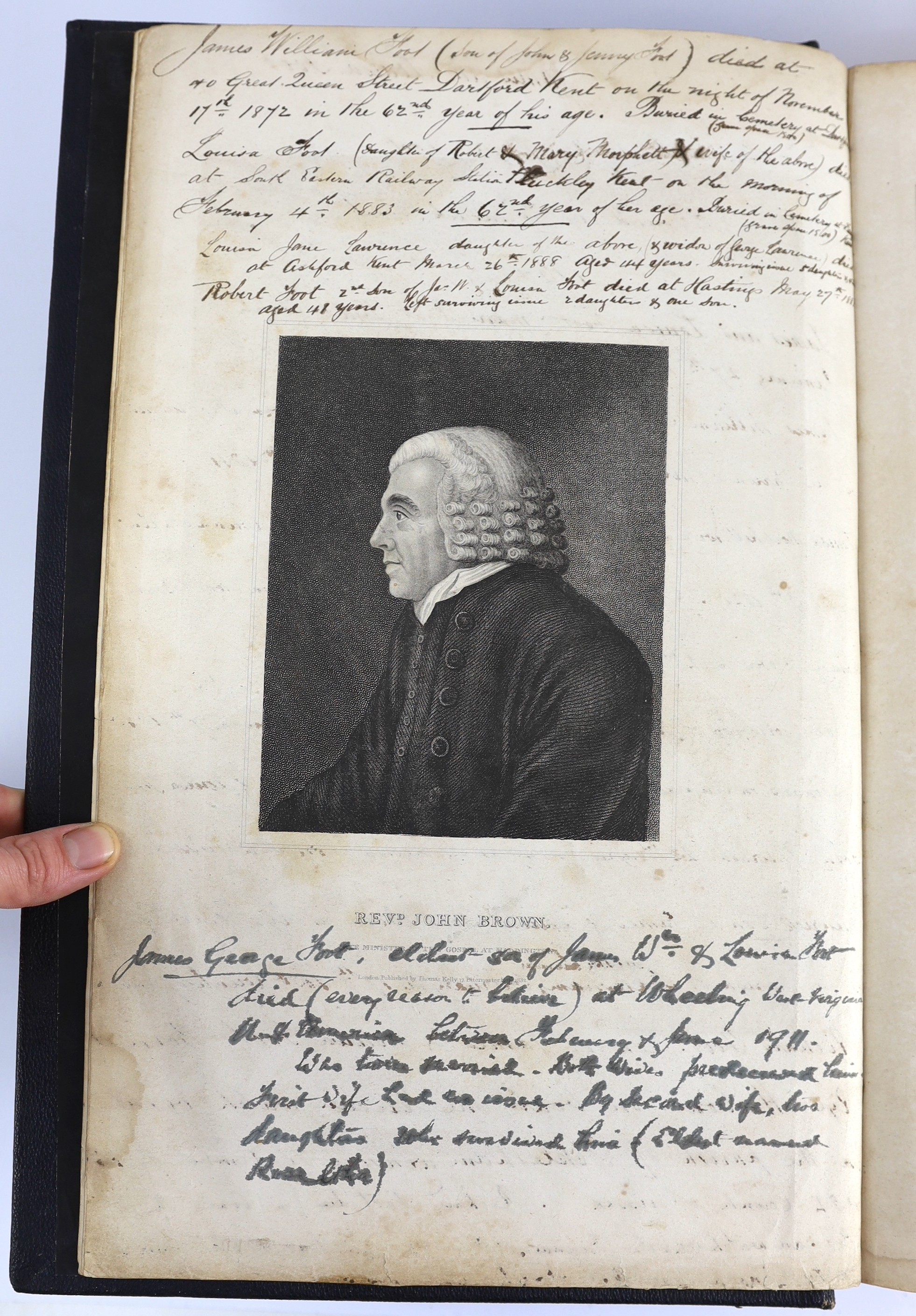 The Self-Interpreting Bible, with an evangelical commentary, by the late Revd. John Brown.....2 vols. (in one). portrait frontispieces, engraved pictorial title (general title) and printed title (NT), num. plates; earlie